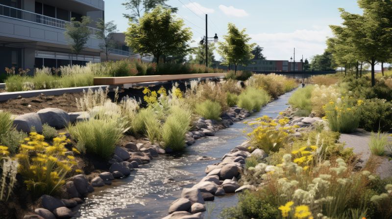 Landscaped Drainage Area